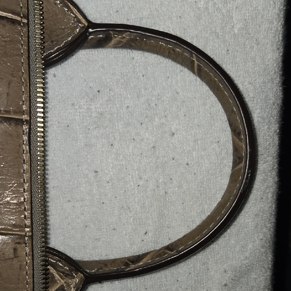 Dooney & Bourke Crocodile-Embossed Satchel in Brown - Picture 9 of 12